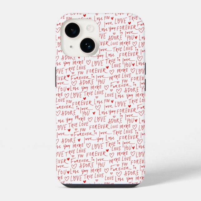 Coque iPhone Jour des Valentines Mots romantiques (Verso)