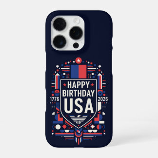 Coque iPhone 16 Pro Joyeux anniversaire USA 250