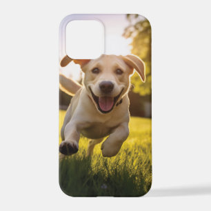 Coque iPhone 12 Pro Joyeux Labrador Puppy Running
