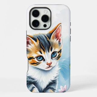 Coque iPhone 16 Pro Max Kitten dans un jardin fleuri