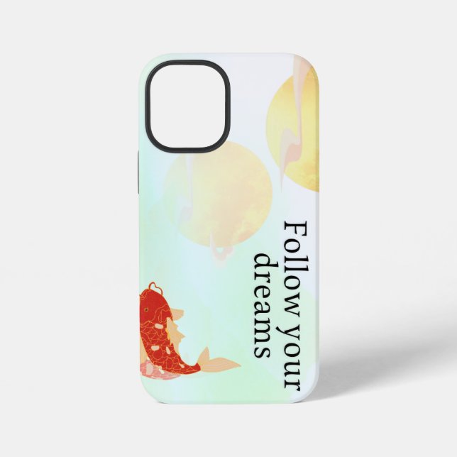 Coque iPhone Koi Fish Dream Quote Art Print – "Follow Your Drea (Verso)