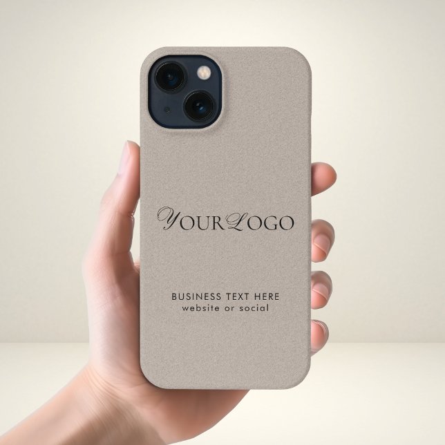 Coque iPhone Kraft Style Business Long Custom Logo Texte Rustiq (Créateur téléchargé)