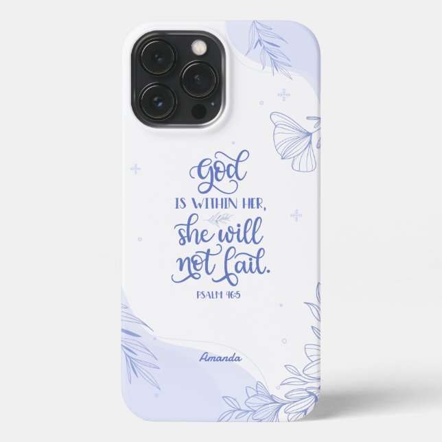 Coque iPhone La Bible Verse Dieu Est En Elle (Verso)
