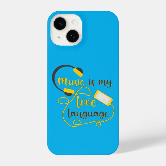 Coque iPhone La musique est ma langue d'amour phrase romantique (Verso)