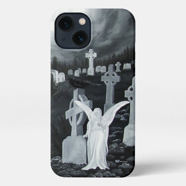Coque iPhone La nuit sur le cimetière - Angel (Verso)