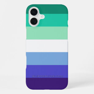 Coque iPhone 16 Plus La palette de drapeau des hommes gays trans-inclus