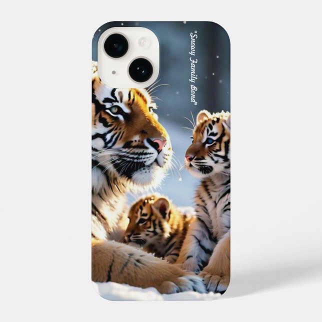 Coque iPhone "La retraite hivernale de la famille Tiger" (Verso)