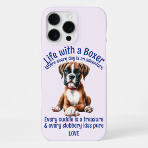 Coque iPhone 16 Pro Max La vie adorable d'un chien Boxer