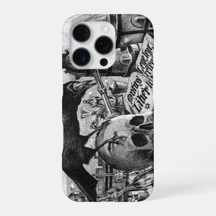 Coque iPhone 16 Pro Laboratoire d'alchimie Corbeau et Crâne Humain