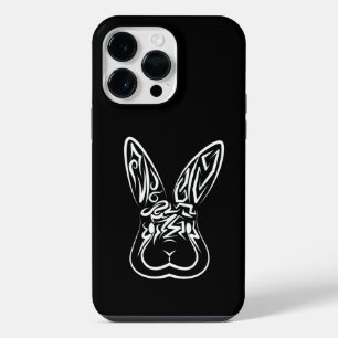 Coque Pour Pour iPhone 14 Pro Max Lapin tribal noir et blanc