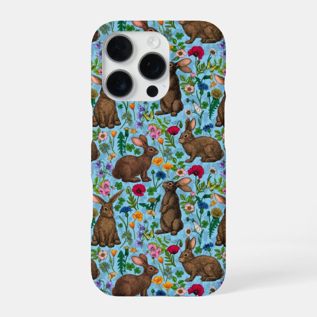 Coque iPhone Lapins et fleur sauvage (Verso)