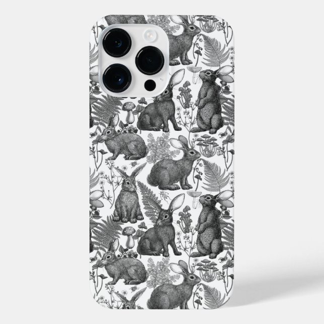 Coque iPhone Lapins et flore boisée 2 Téléphone (Verso)