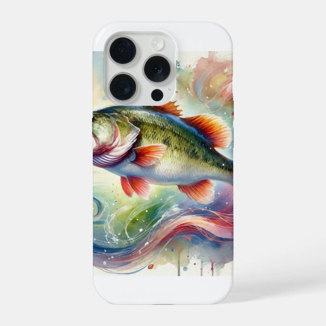 Coque iPhone Largemouth Bass 290924AREF123 - Watercolor (Verso)