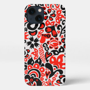 Etui iPhone 13 L'art populaire ukrainien motif floral abstact