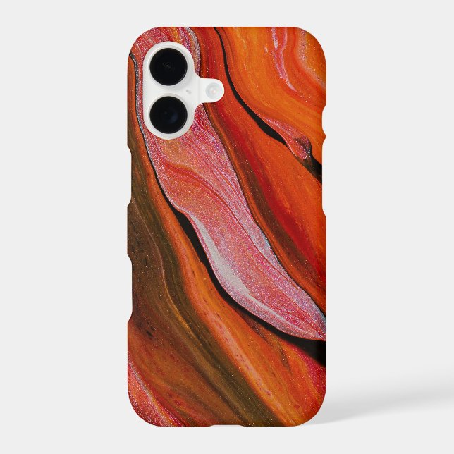 Coque iPhone Lave coulée dans différentes nuances de rouge (Verso)