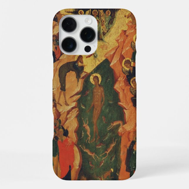 Coque iPhone Le baptême de Jésus-Christ icône byzantine (Verso)
