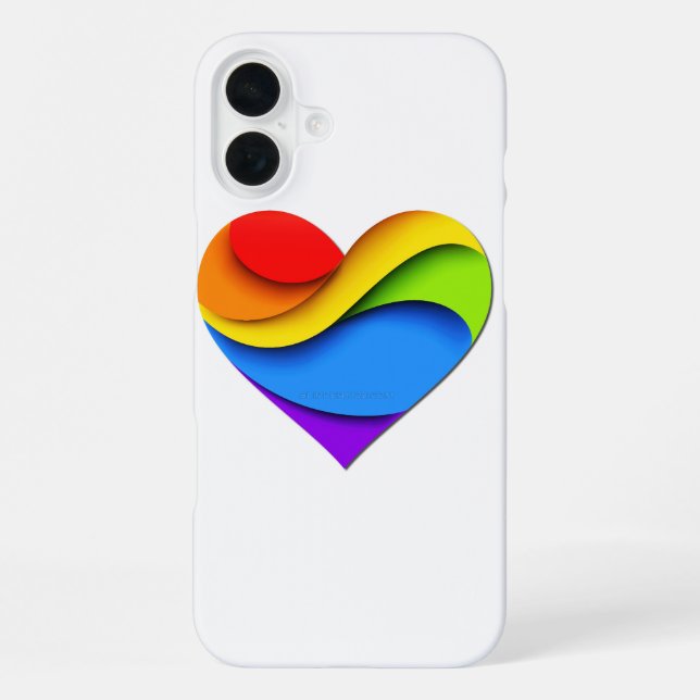 Coque iPhone Le cœur en forme de SlipperyJoe arc-en-ciel rouge  (Verso)