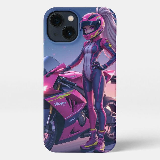 Coque iPhone Le design de la fille rose (Verso)