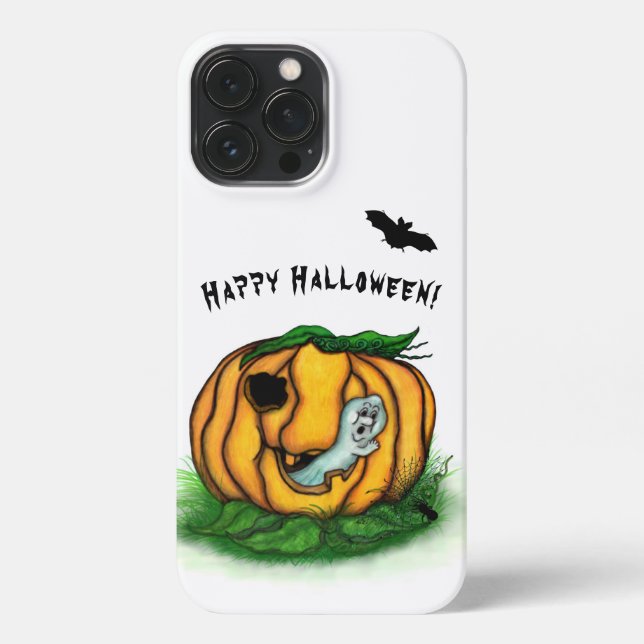 Coque iPhone Le fantôme d'Halloween, chauve-souris, fantôme et  (Verso)