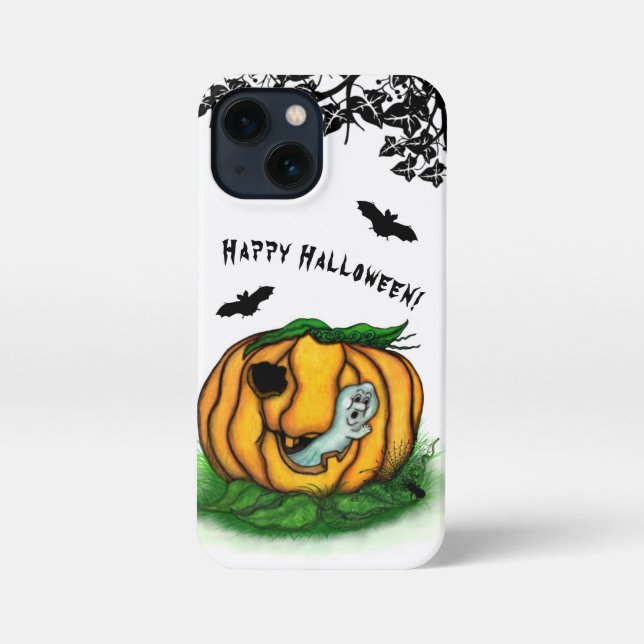Coque iPhone Le fantôme d'Halloween, chauve-souris, fantôme et  (Verso)
