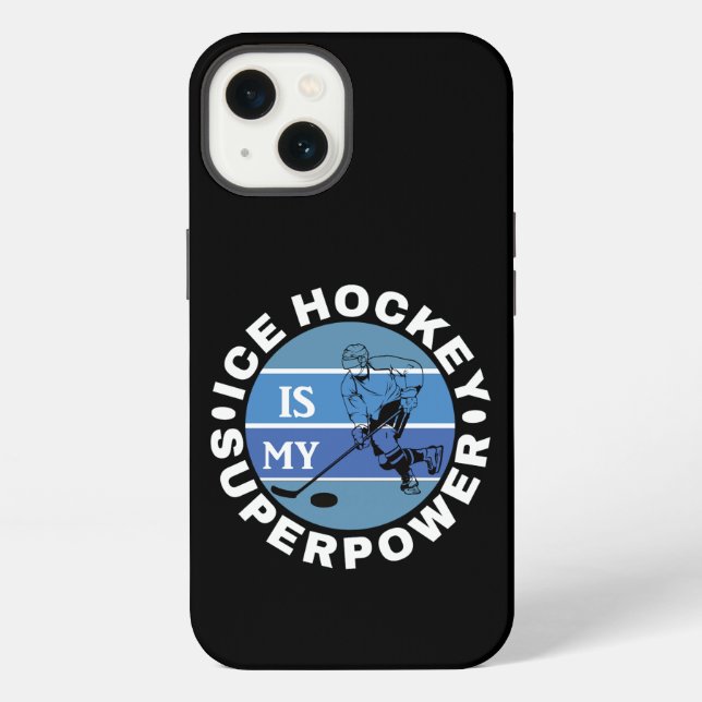 Coque iPhone Le hockey sur glace est ma superpuissance (Verso)