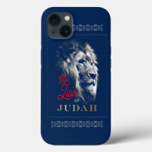 Le Lion de Juda Bleu Marine Rouge Or Chrétien