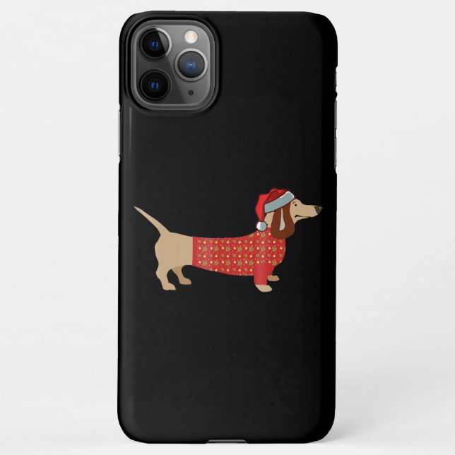 Coque iPhone Le Maître de Noël Dachshund Doxie dans le chien (Dos)