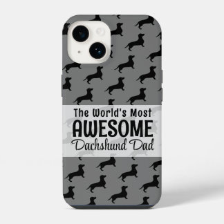 Coque Pour iPhone 14 Le monde le plus merveilleux Dachshund Papa Cadeau