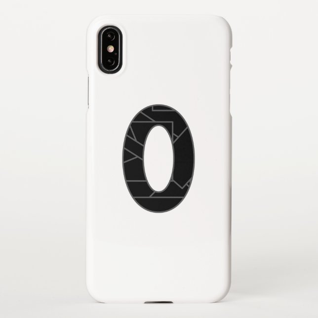 Coque iPhone Le nombre zéro (0) en noir (Dos)