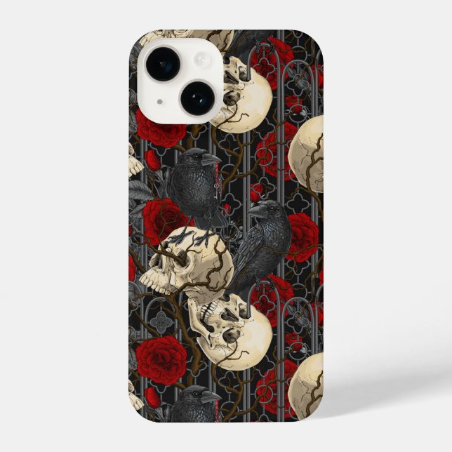 Coque iPhone Le secret de Raven. Illustration gothique sombre e (Verso)