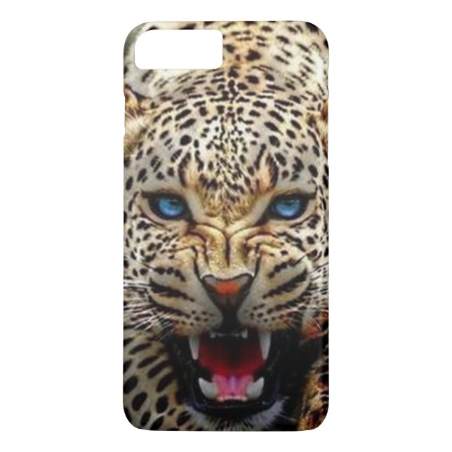 Coque iphone léopard aux yeux bleus (Dos)