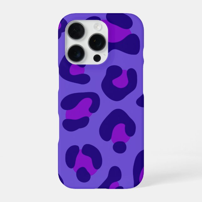 Coque iPhone "Leopard violet électrique" (Verso)