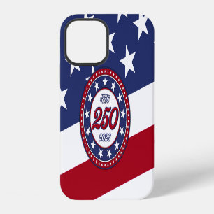 Coque iPhone 12 Les 250 ans d'Amérique avec le drapeau des États-U
