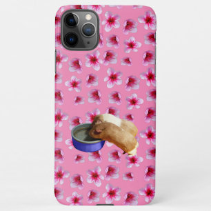 Coque iPhone 11Pro Max Les Cochons De Guinée Sur Les Fleurs Roses,