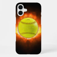 Les flammes de balle rapide de softball jaune de S