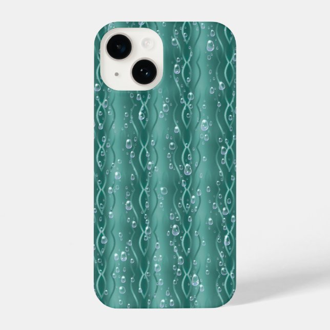 Coque iPhone Les gouttes de pluie sur le métal vert (Verso)