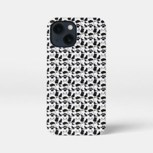 ETUI iPhone 13 MINI  LES MOTIFS DE CHATS NOIRS