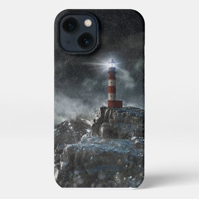 Coque iPhone Les phares | Phare dans la tempête (Verso)