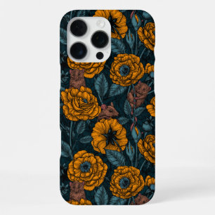 Coque iPhone 16 Pro Max Les souris font la fête en orange et bleu