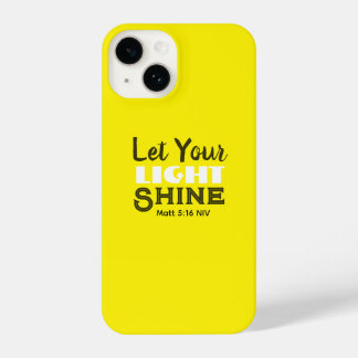 Coque Pour iPhone 14 Let Your Light Shine Bible Verse Yellow Cute 