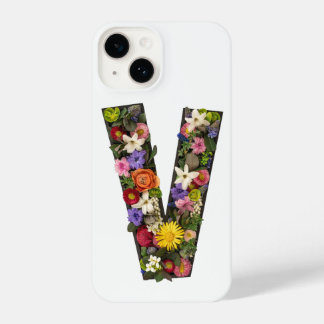 Coque Pour iPhone 14 Letter V with Floral Wreath iPhone Case