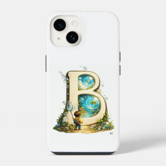 Coque Pour iPhone 14 Lettre B Initiale | Cadeau d'alphabet aquarelle