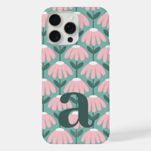 Lettre Monogramme Grande Rose & Vert Floral Vintag