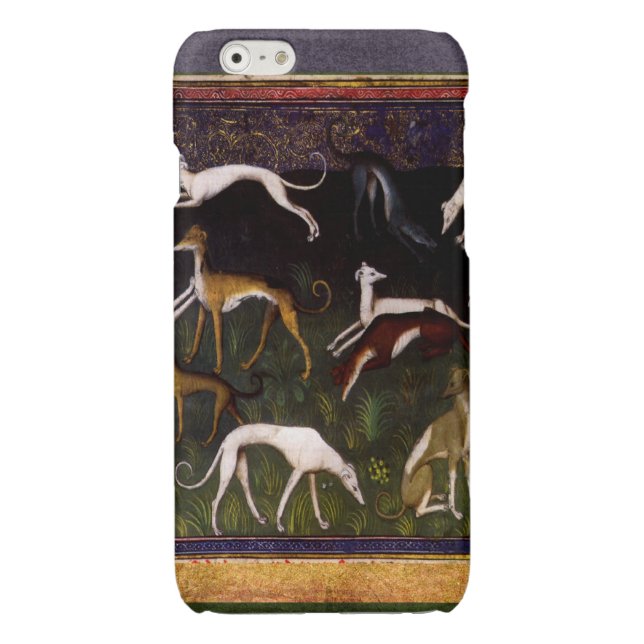 Coque iPhone Lévriers médiévaux élégants dans la forêt profonde (Dos)