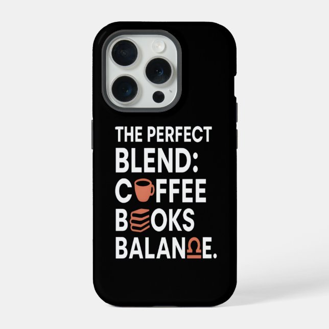 Coque iPhone Libra Coffee Books Balance iPhone Case (Verso)