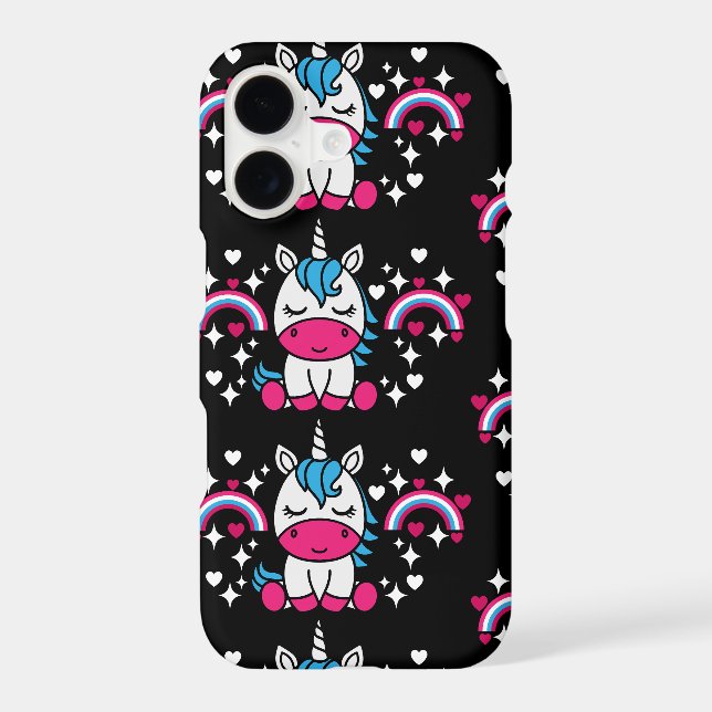 Coque iPhone Licorne de petite fille (Verso)