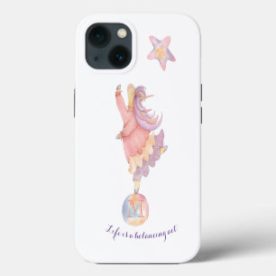 Etui iPhone 13 Licorne Magique Aquarelle Personnalisée 