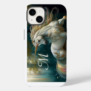 Coque Pour iPhone 14 Licorne Magique Majestueuse avec Monogramme