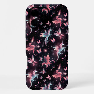 Coque iPhone 16 Pro Max Licorne Rose Dragon Mix