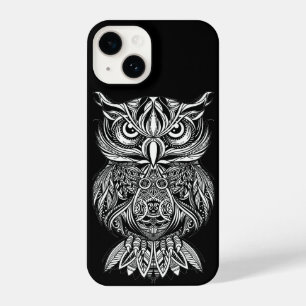 Coque Pour iPhone 14 Ligne d'art graphique moderne Dessin Chouette Oise